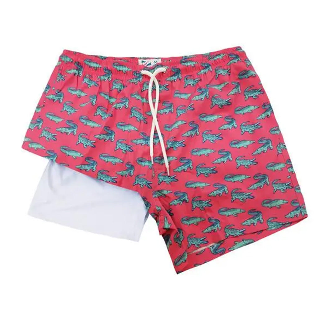 Bermies 6 Inch Short w/Liner: Crocodile