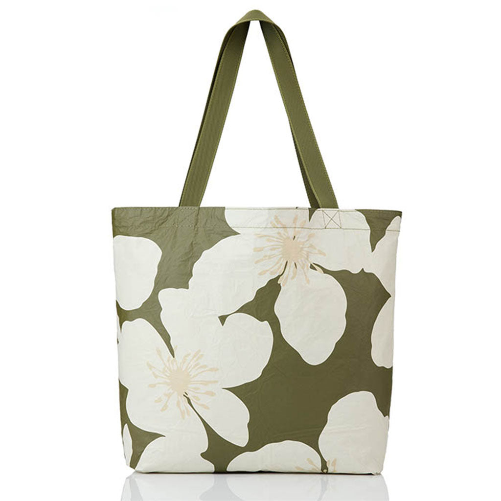 Aloha Collection - Market Stripe Reversible Tote - Olive/Sandstone Exclusive