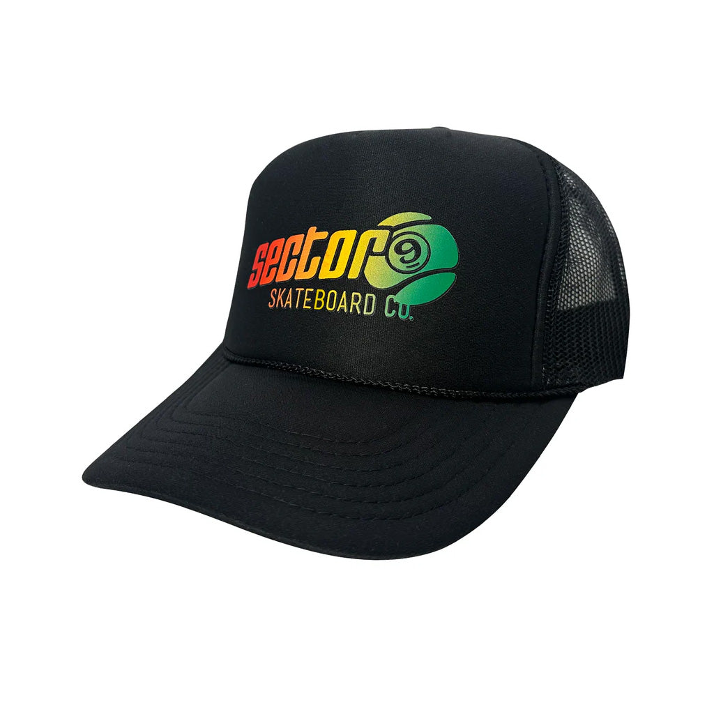 Sector 9 Logo Trucker Snapback Hat - Rasta