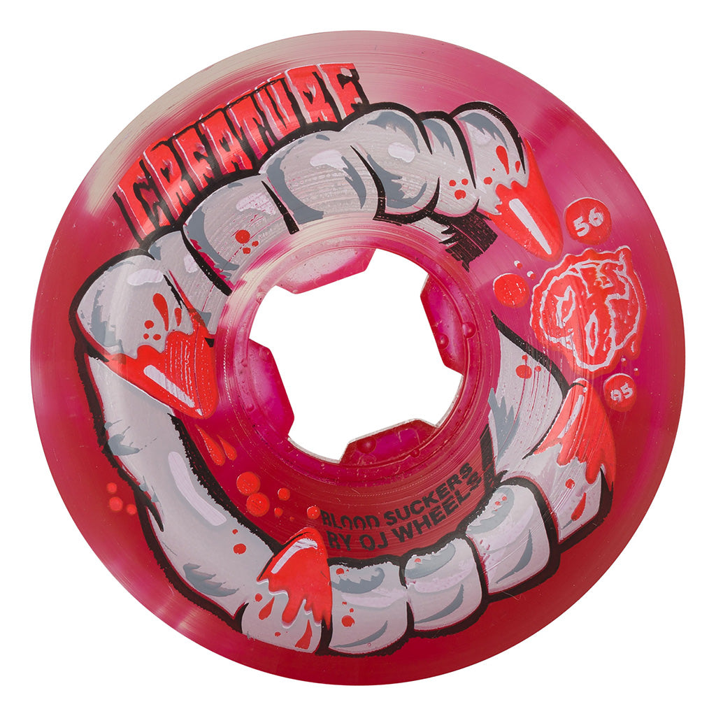 OJ Wheels 56mm Creature DNA Curbsuckers Bloodsuckers 98a - Red Swirl