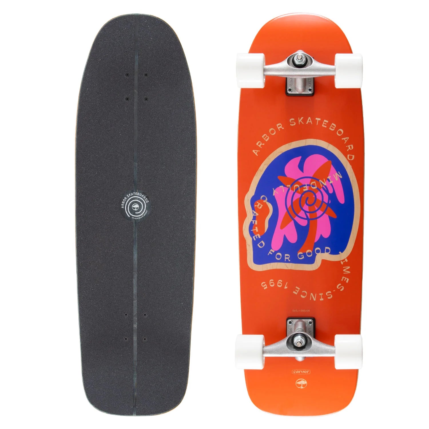 Arbor x Carver Complete CX Surfskate Daily Driver - Orange 34"