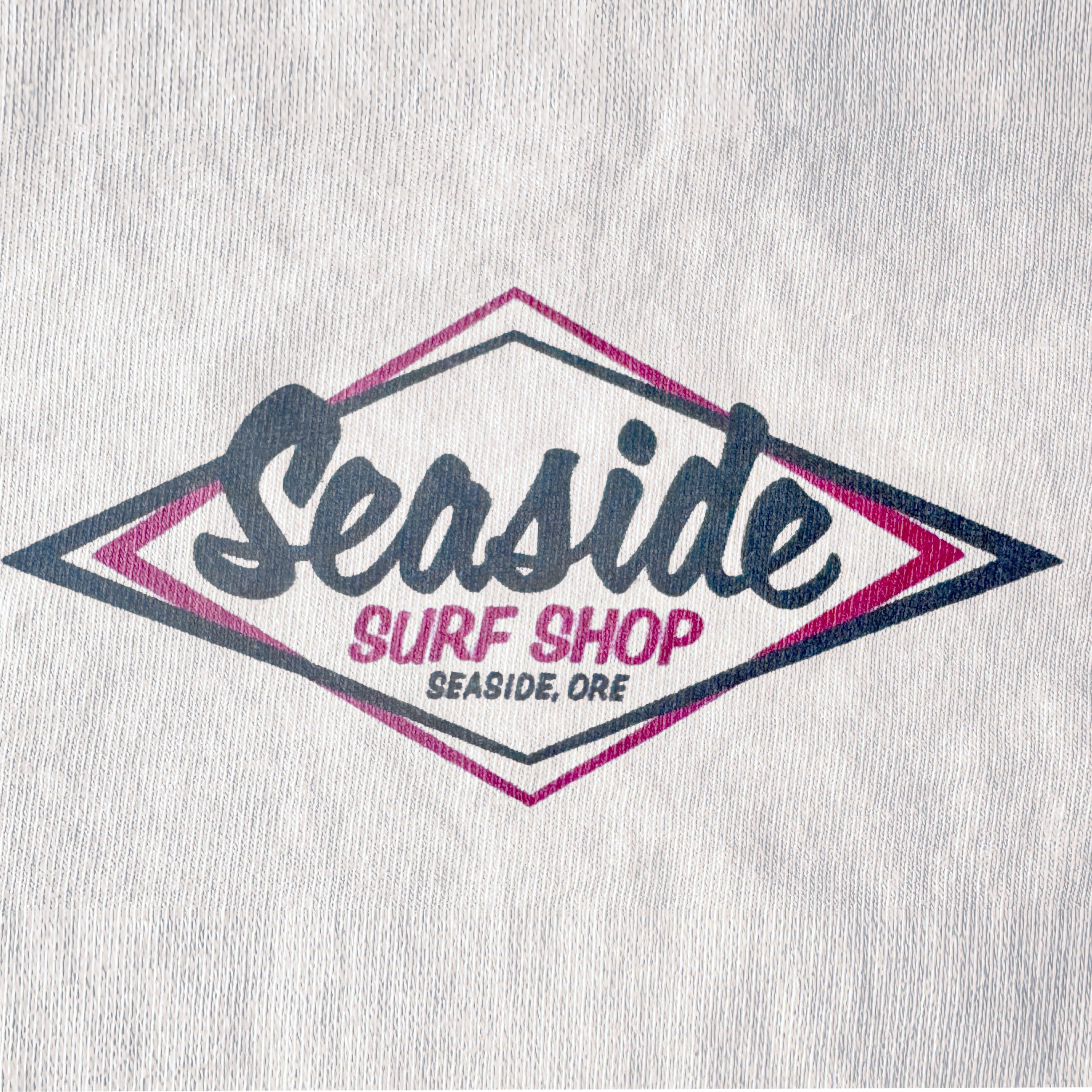 Seaside Surf Shop Mens Vintage Logo Garment Dyed L/S Tee - Cappucino