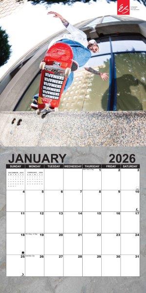 Skateboarding 2026 Calendar January Preview