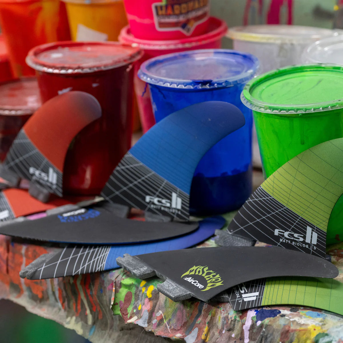 FCS II Matt Biolos Tri Fin Set - Medium - Red