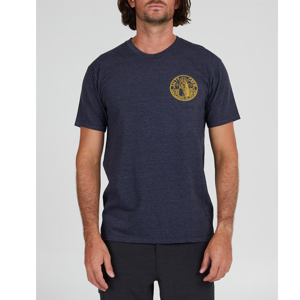 Salty Crew Mens In Fishing We Trust Premium S/S Tee - Navy Heather
