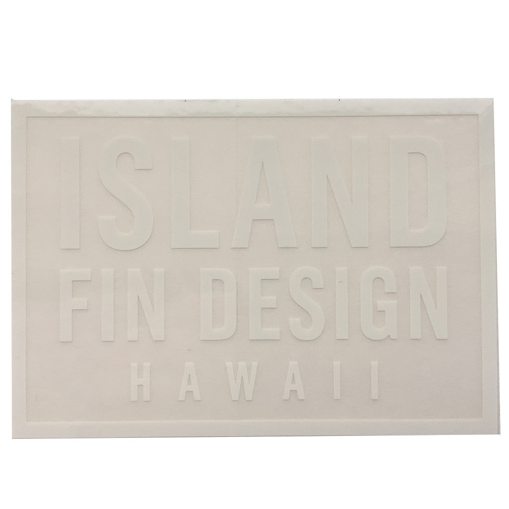 Island Fin Design - 4x2.5" - White