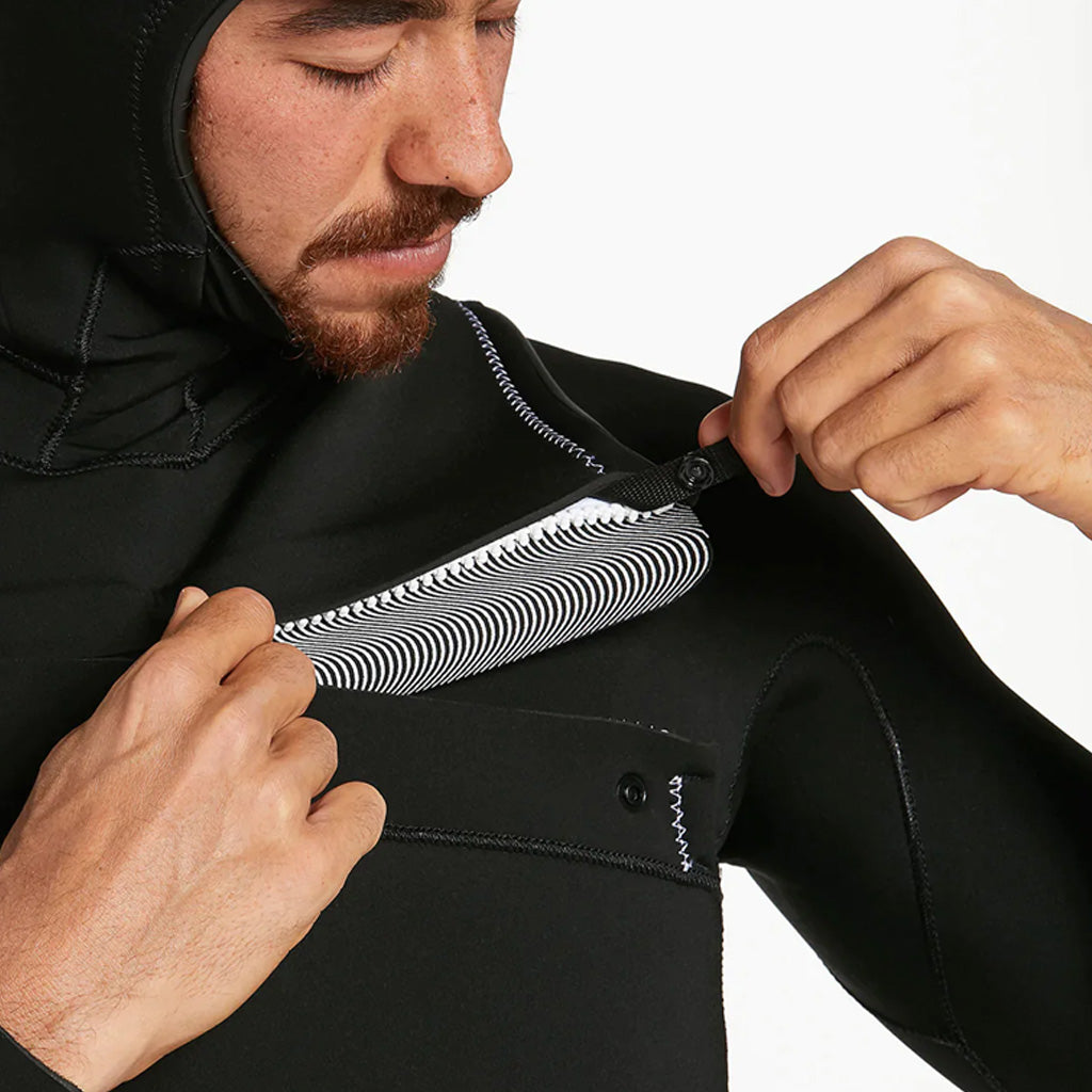 Volcom Modulator 4/3mm Hooded Chest Zip Wetsuit - Black FA23