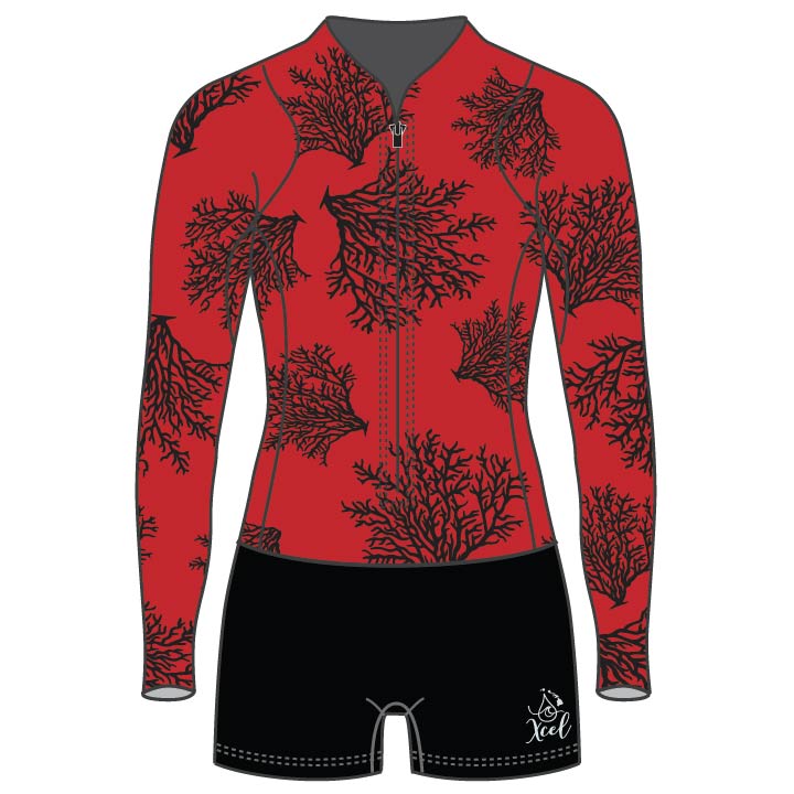 Girls Ocean Ramsey Water Inspired Axis Long Sleeve Front Zip Springsuit 2mm