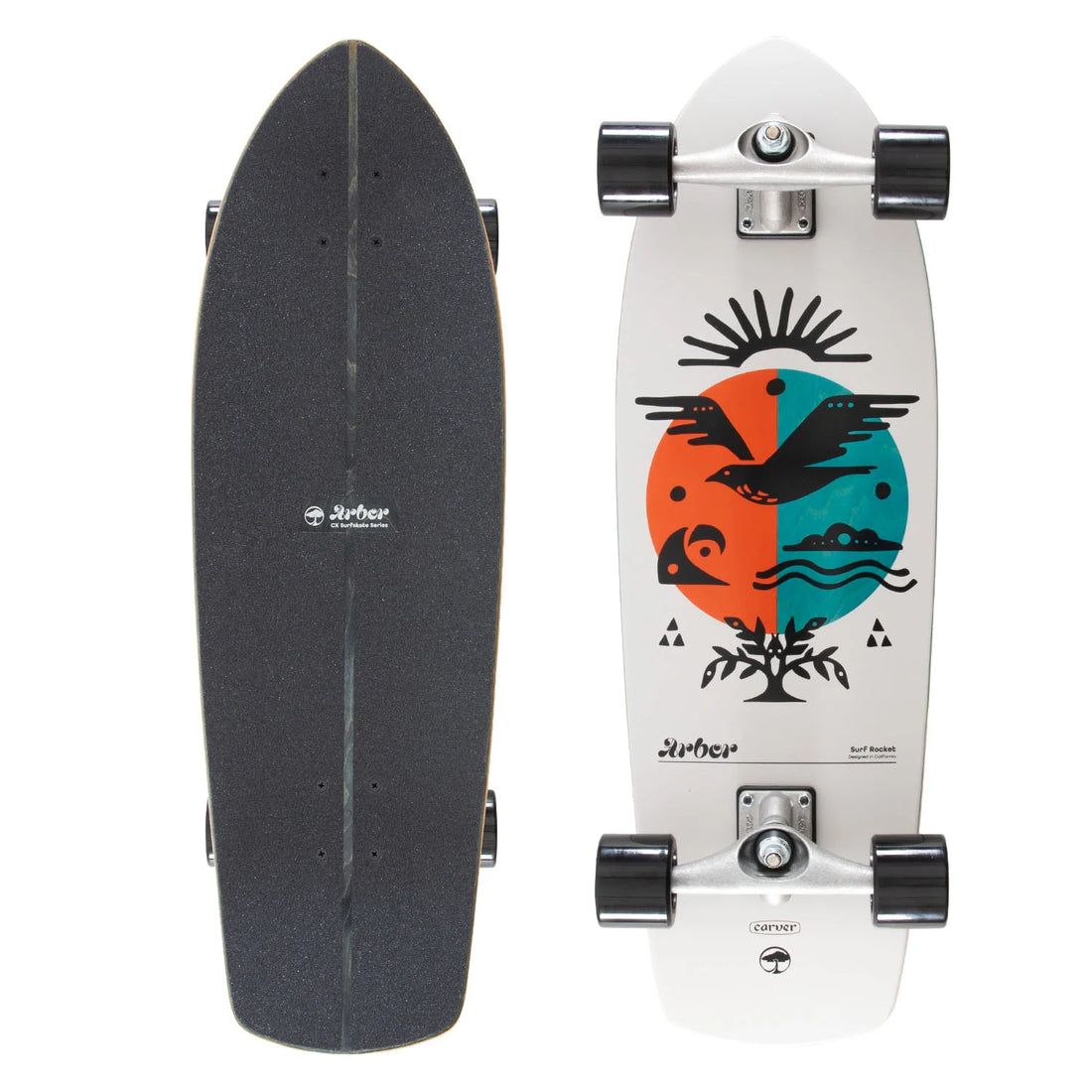 Arbor x Carver Complete CX Surfskate Surf Rocket - White 30.5&quot;