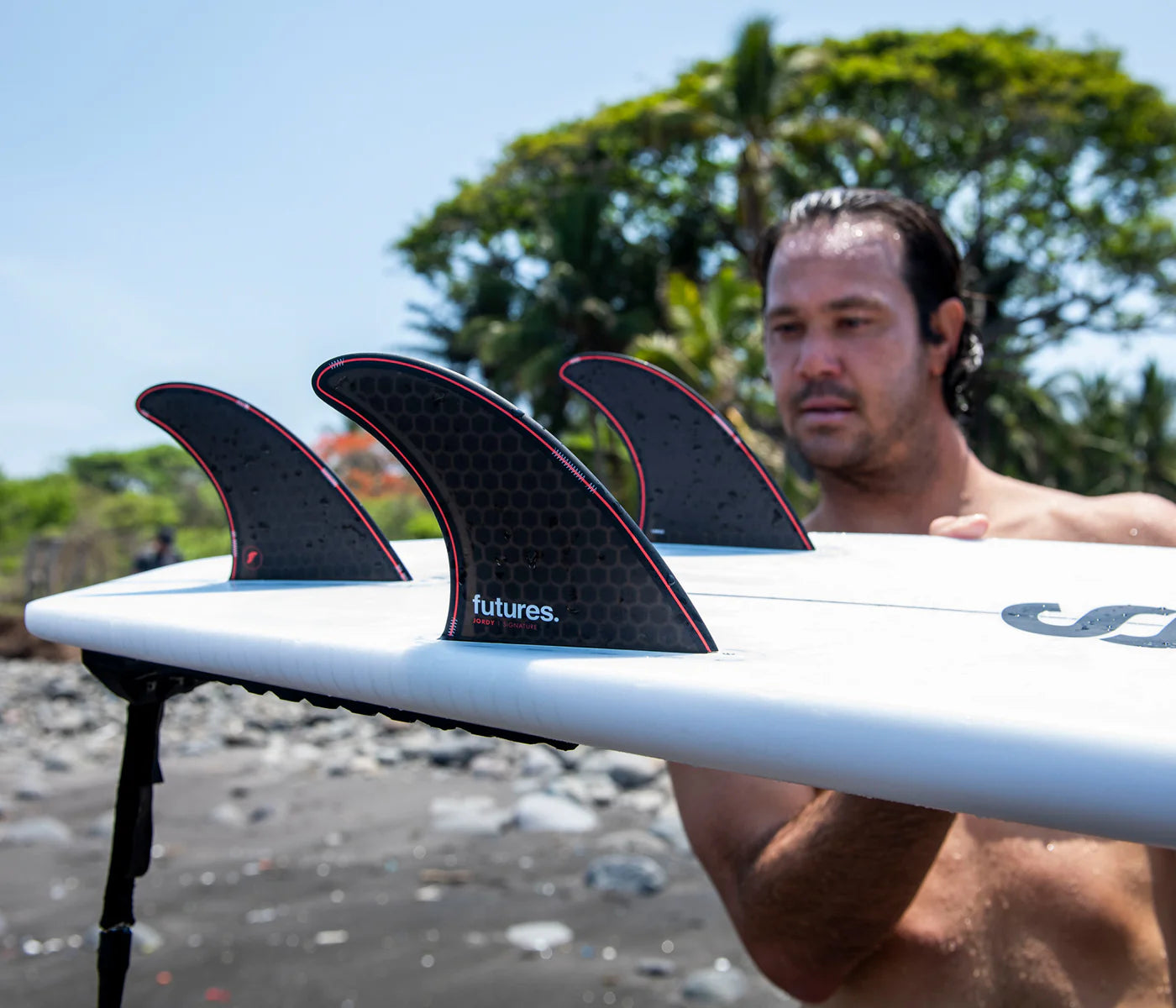 Futures Fins - Jordy Smith Signature (L) Honeycomb Tri-Fin Set Black/Red