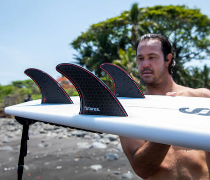 Futures Fins - Jordy Smith Signature (L) Honeycomb Tri-Fin Set Black/Red