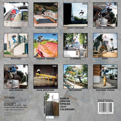 Skateboarding 2026 Calendar Back Page