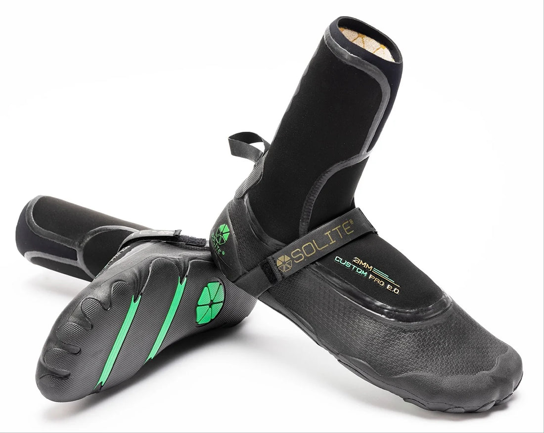 Solite Boots 3mm Custom Pro 2.0: Custom Fit Barefoot Feel Boot - 2025 Black/Green