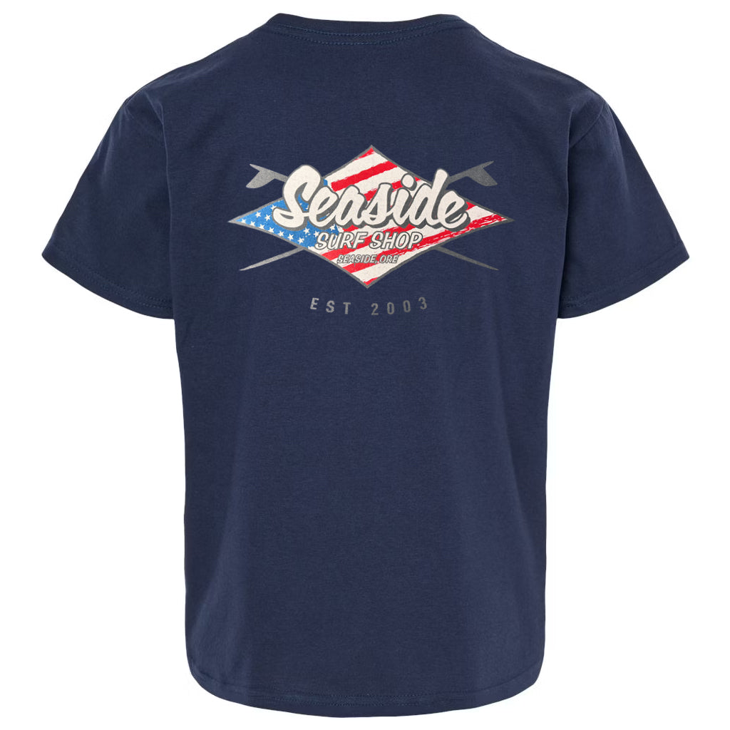 Seaside Surf Stars &amp; Stripes S/S Tee - Navy
