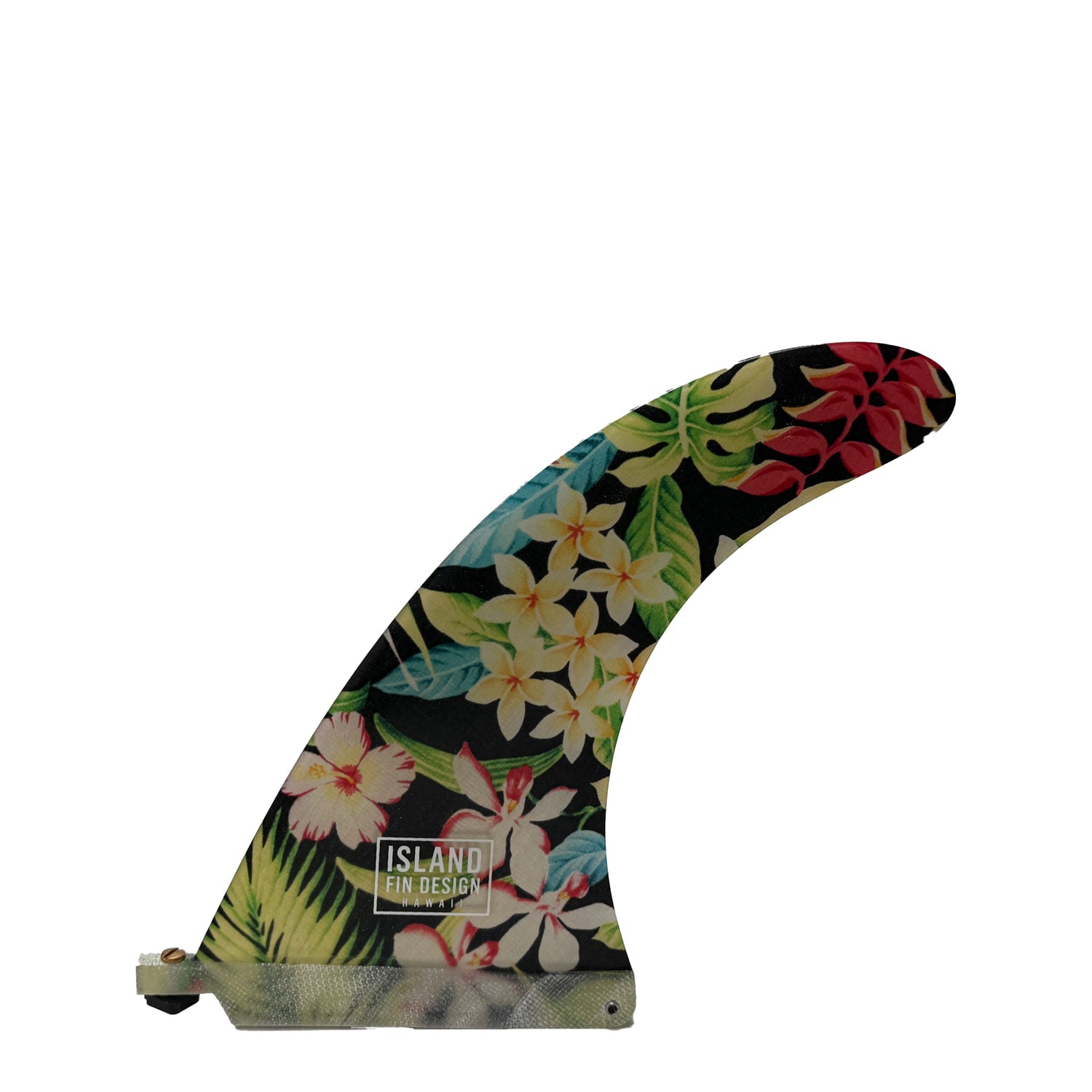 Island Fin Design- 8.0&quot; Makai Fin - Aloha Flower