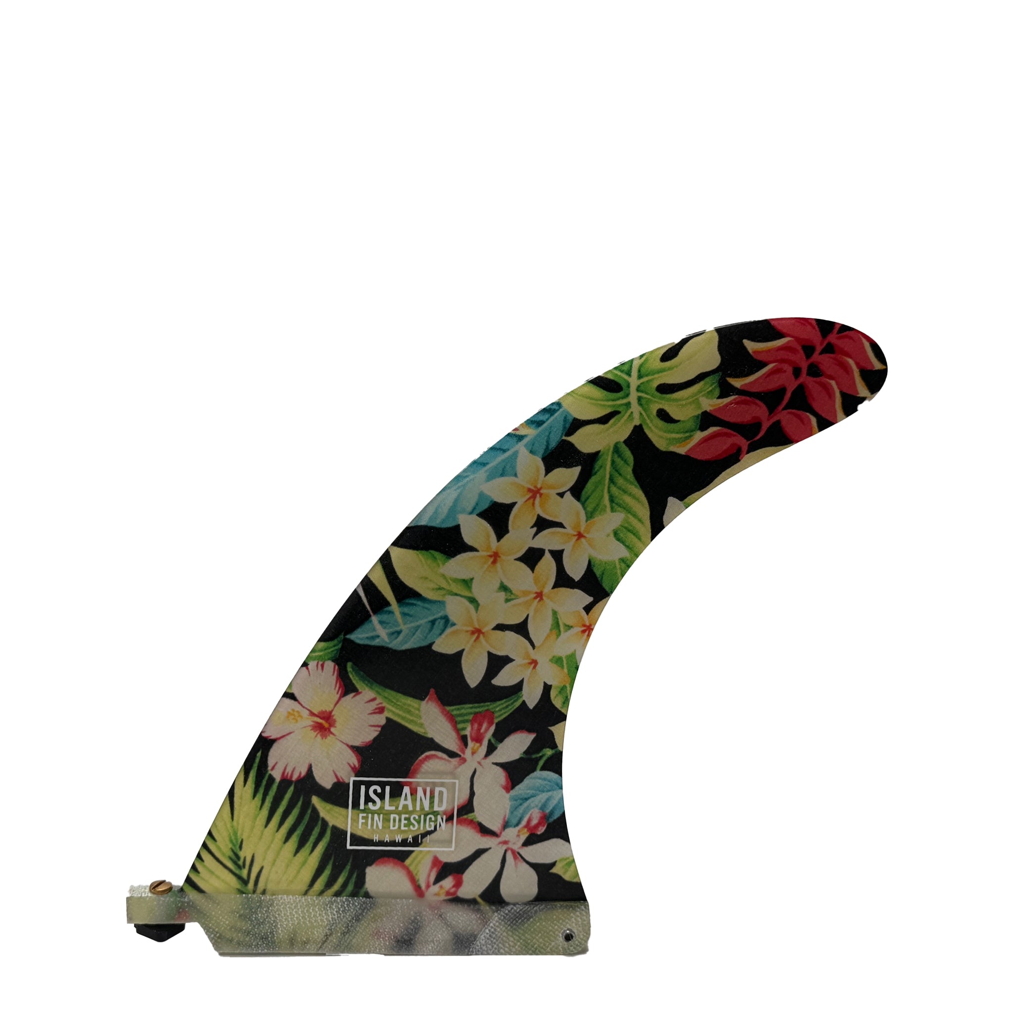 Island Fin Design- 8.0&quot; Makai Fin - Aloha Flower