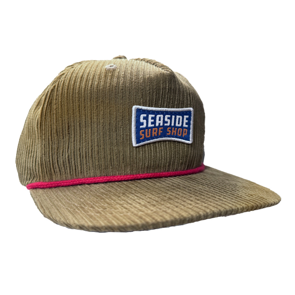 Seaside Surf Shop Dawn Patrol Wide Cord Hat - Crocodile/Red