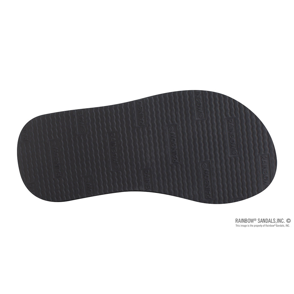 Rainbow The Grombow - Soft Rubber Top Sole with 1&quot; Strap and Pin line - Dark Grey Strap/Pinline Black