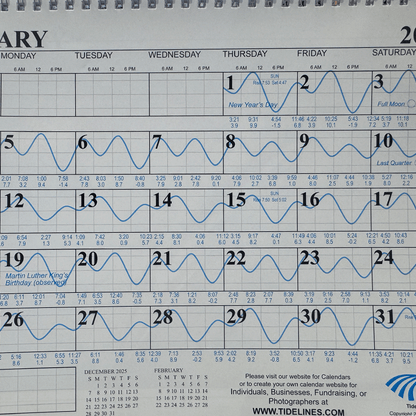 Tidelines Standard Tideline Oregon Calendar - Graphed Calendar
