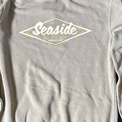 Seaside Surf Shop Vintage Logo Bomber Hoody Sweatshirt - Khaki