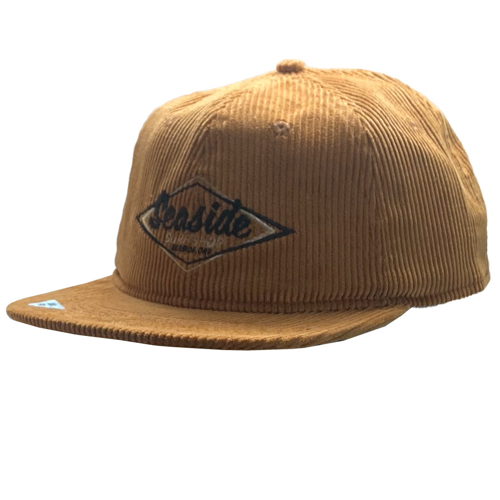 Seaside Surf Shop Vintage Logo Wide Cord Hat - Bronze/Big Fit