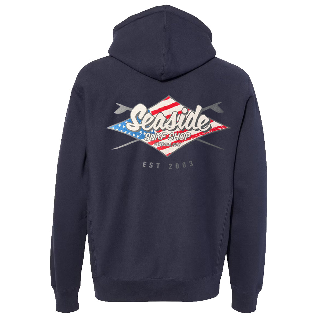 Seaside Surf Stars &amp; Stripes Hooded Pullover - Navy