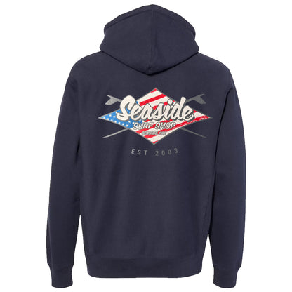 Seaside Surf Stars &amp; Stripes Hooded Pullover - Navy