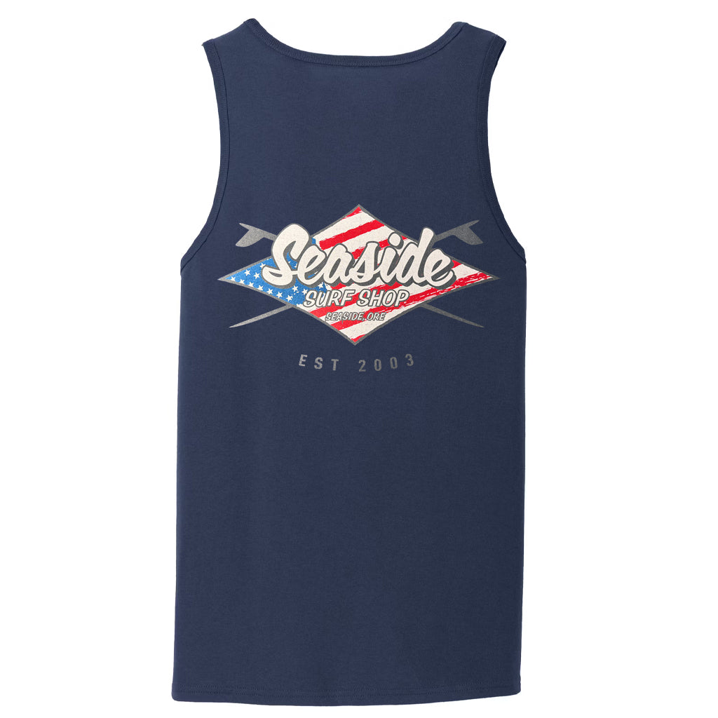 Seaside Surf Stars &amp; Stripes Tank Top - Navy