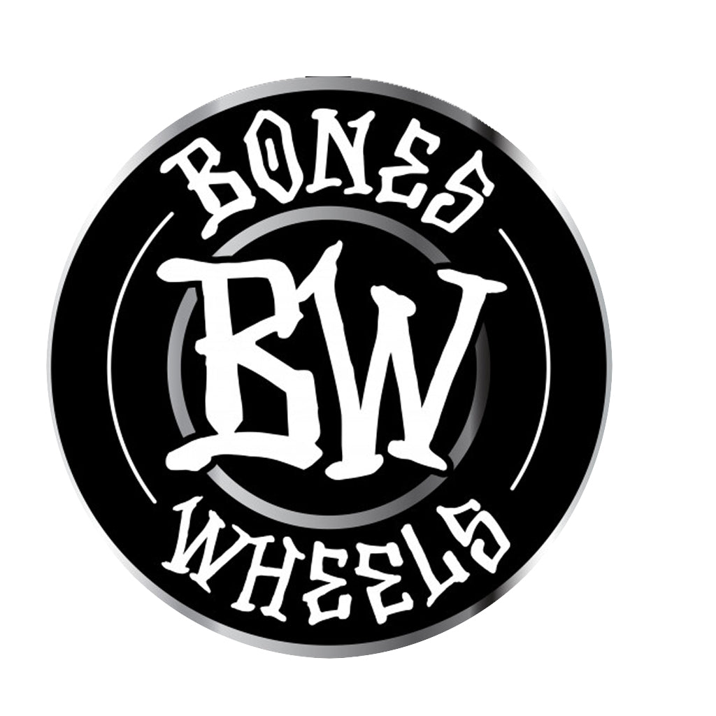 Bones Wheels Branded 6&quot; Sticker - Metallic Black