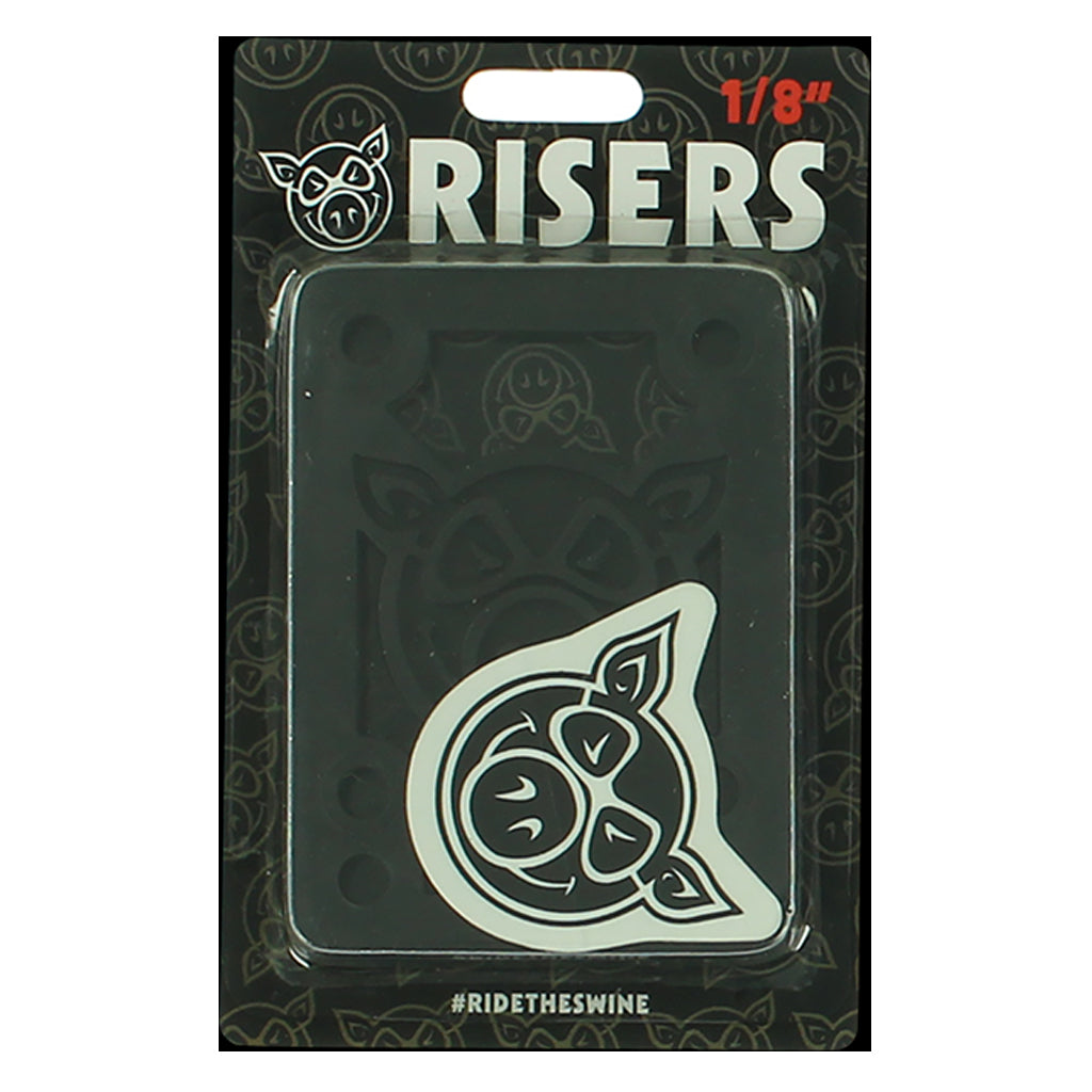 Pig Piles 1/8&quot; Skateboard Hard Risers - Black