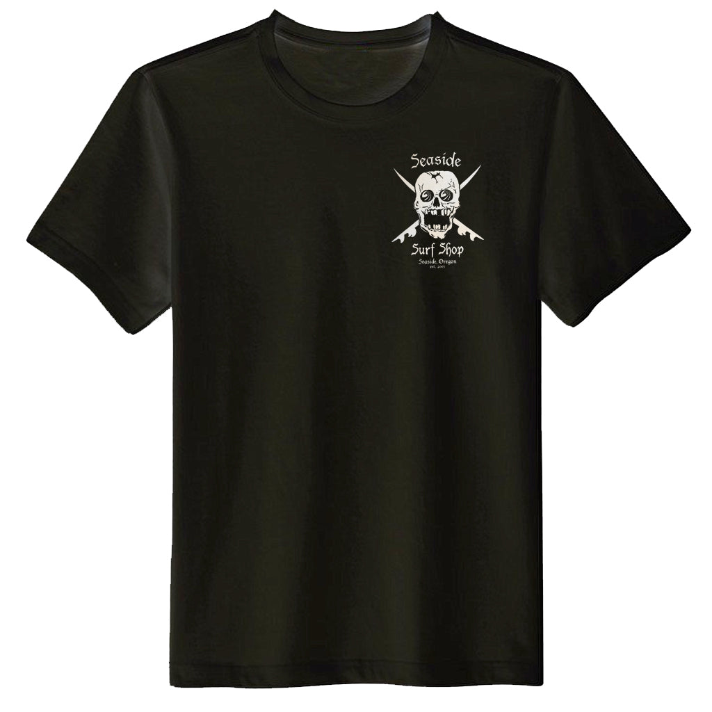 Seaside Surf Shop Mens Skull Tee - Black