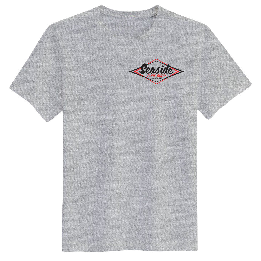 Seaside Surf Shop Mens Vintage Logo Tee - Light Steel