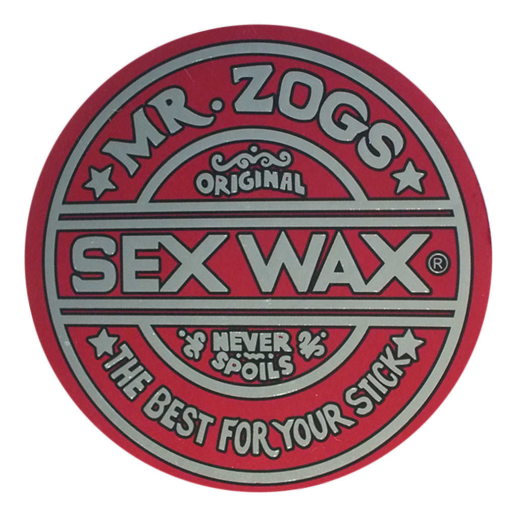 Sex Wax Classic Logo Stickers - 10&quot; Metallic Red
