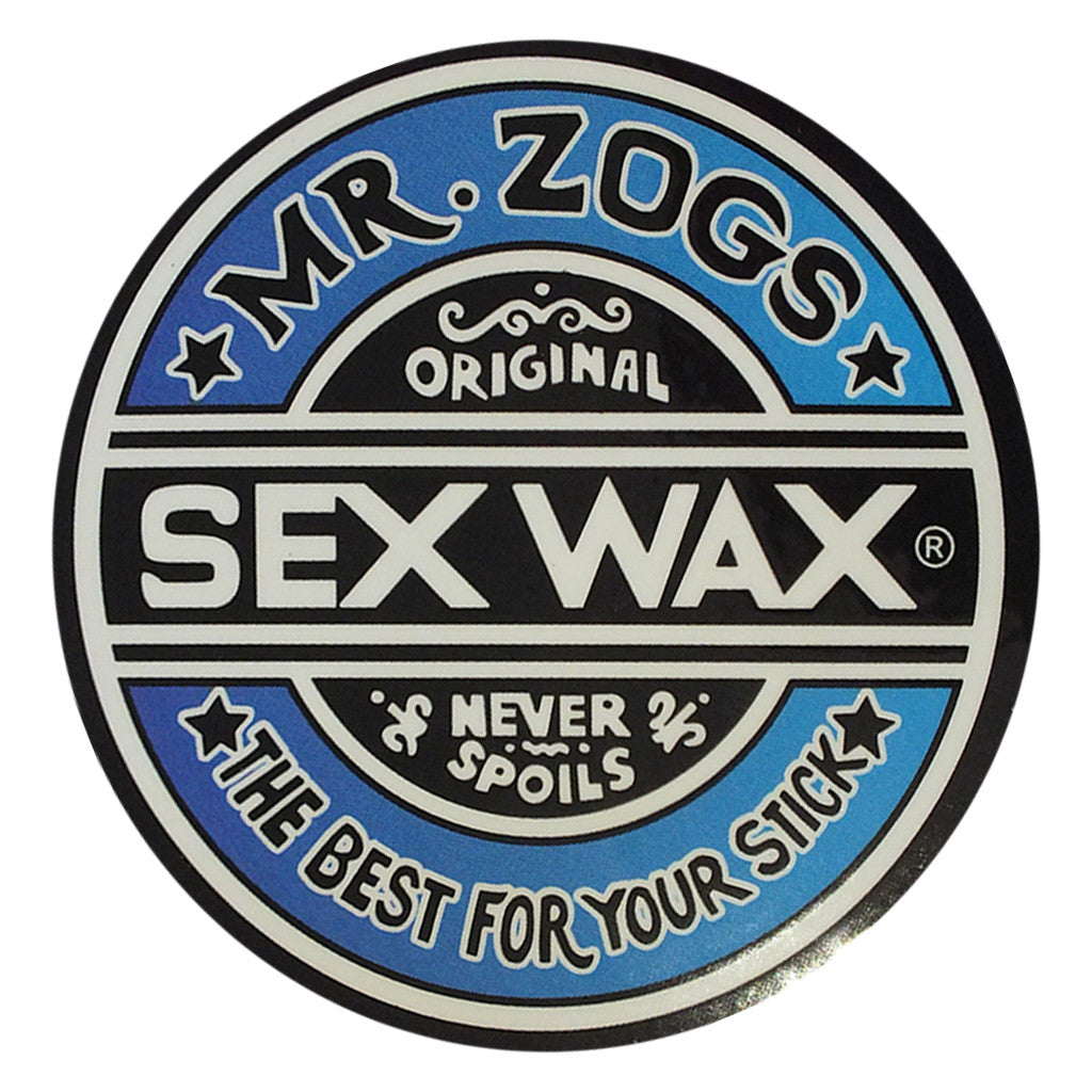 Sex Wax Classic Logo Stickers - 3&quot; Blue Fade