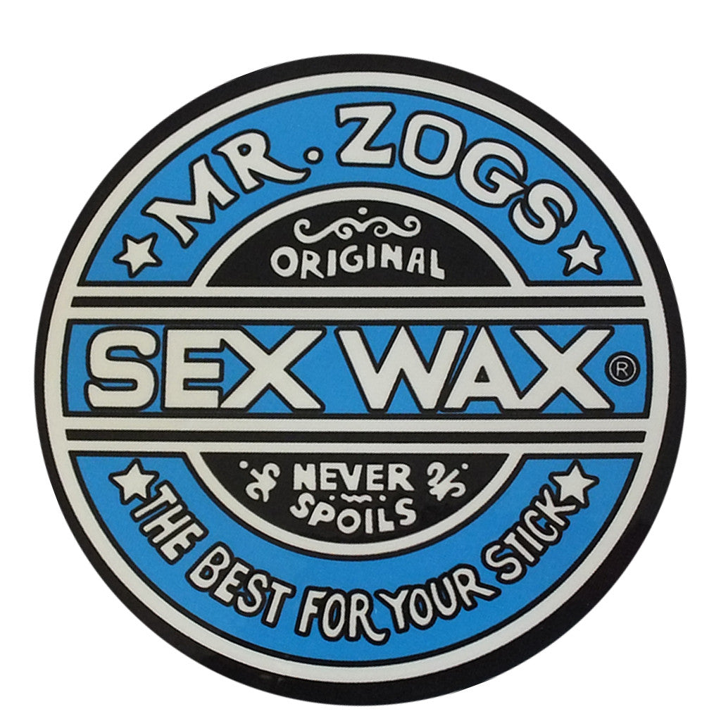 Sex Wax Classic Logo Stickers - 3&quot; Blue