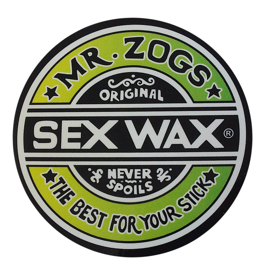 Sex Wax Classic Logo Stickers - 7&quot; Green Fade